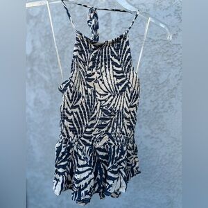 Zebra Print Halter Top